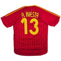 2006/08 Spain Home Football Shirt (L) Adidas #13 A. Iniesta