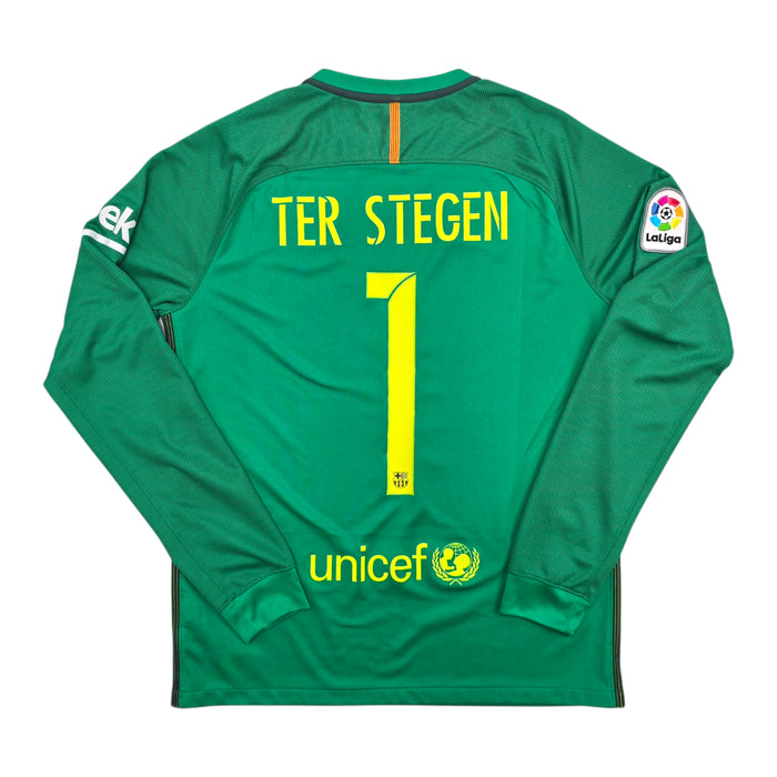 2016/17 Barcelona Goal Keeper Football Shirt (M) Nike #1 Ter Stegen