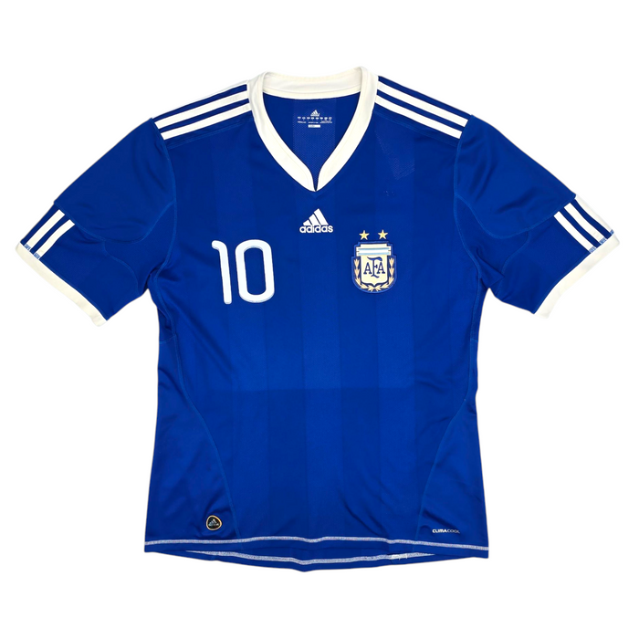 2010/11 Argentina Away Football Shirt (L) Adidas #10 Messi