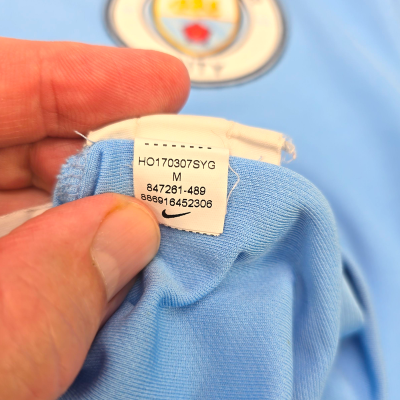 2017/18 Manchester City Home Football Shirt (M) Nike #17 De Bruyne