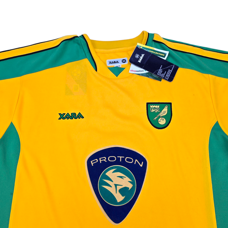 2003/05 Norwich City Home Football Shirt (M) Xara #6 Huckerby (BNWTs)
