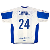 2003/04 Malaga Home Football Shirt (2XL) Umbro #24 Canabal