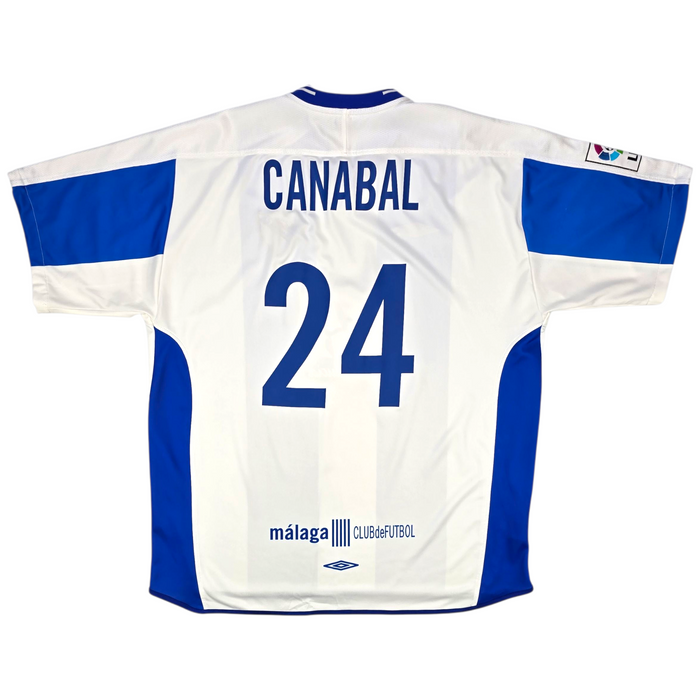 2003/04 Malaga Home Football Shirt (2XL) Umbro #24 Canabal