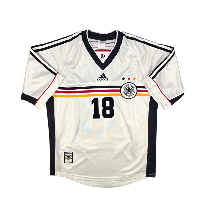 1998/00 Germany Home Football Shirt (M) Adidas #18 Klinsmann