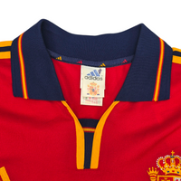 2000/02 Spain Home Football Shirt (L) Adidas #16 Mendieta