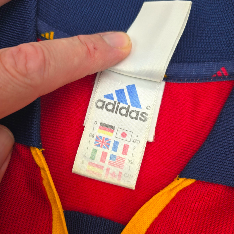 2000/02 Spain Home Football Shirt (L) Adidas #16 Mendieta