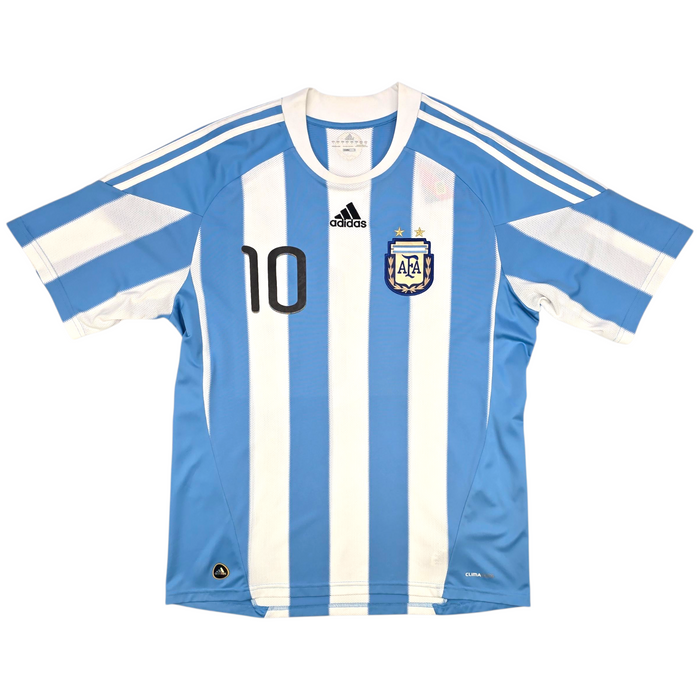 2010/11 Argentina Home Football Shirt (L) Adidas #10 Messi