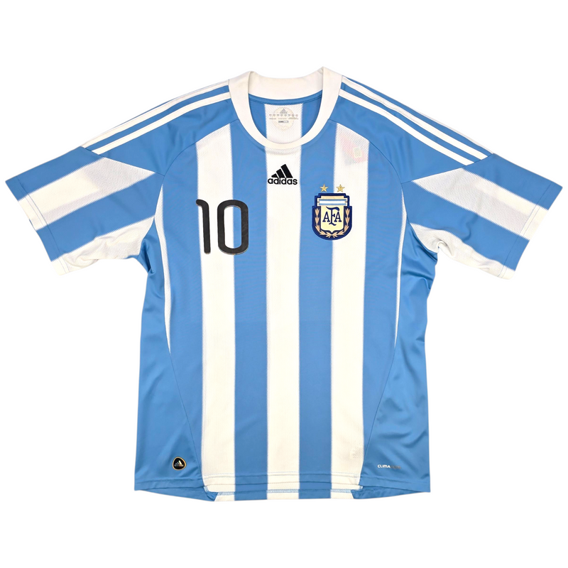 2010/11 Argentina Home Football Shirt (L) Adidas #10 Messi