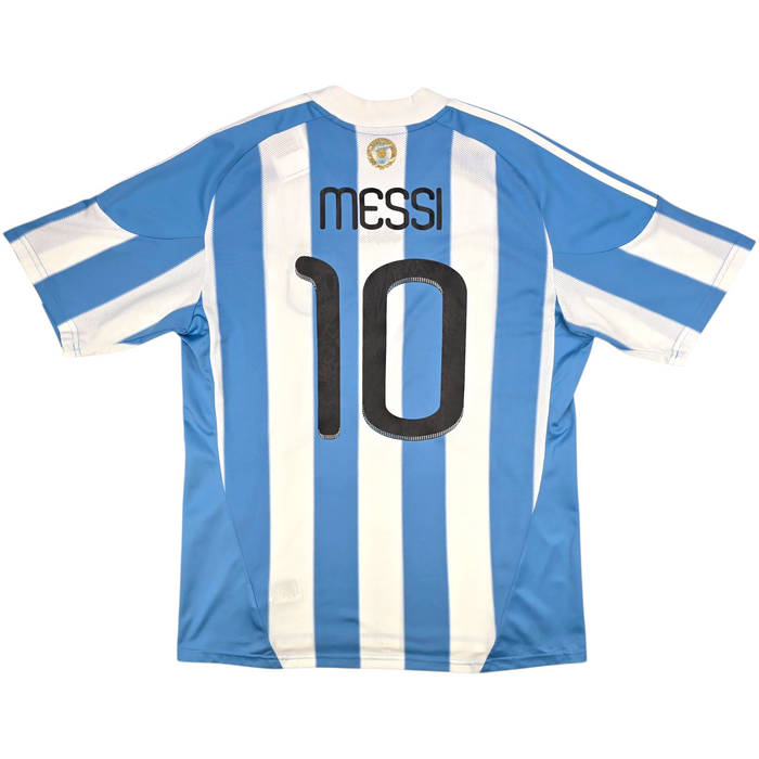 2010/11 Argentina Home Football Shirt (L) Adidas #10 Messi