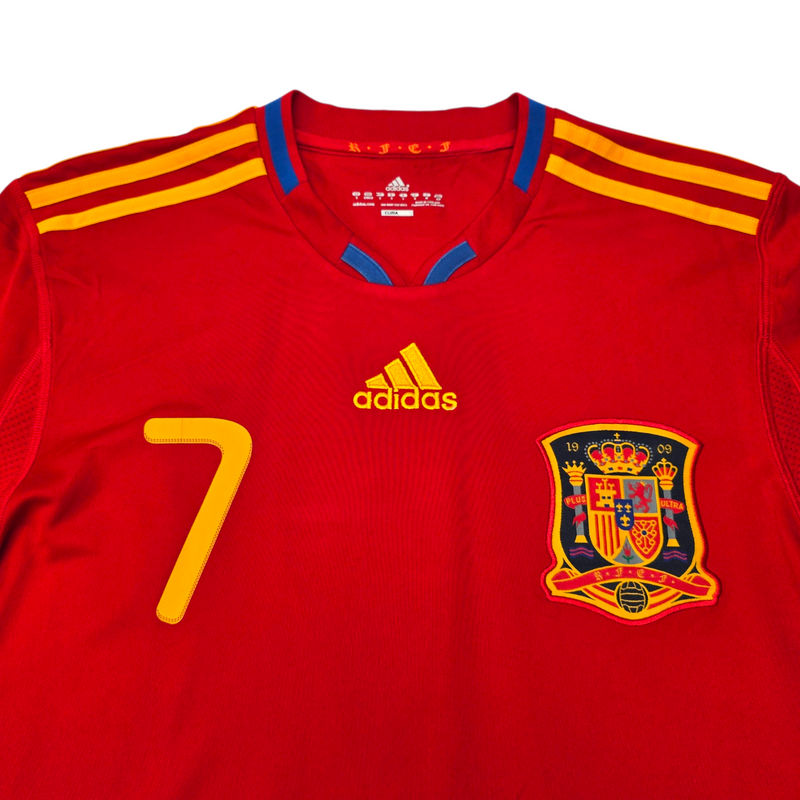 2010/11 Spain Home Football Shirt (S) Adidas #7 David Villa
