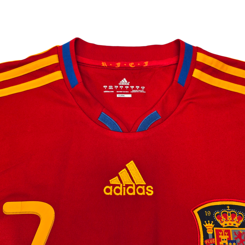 2010/11 Spain Home Football Shirt (S) Adidas #7 David Villa