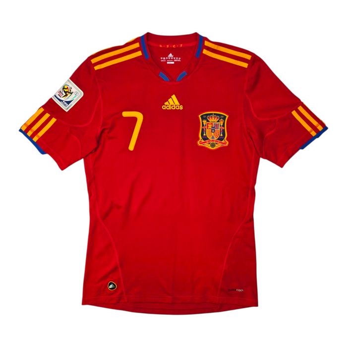 2010/11 Spain Home Football Shirt (S) Adidas #7 David Villa