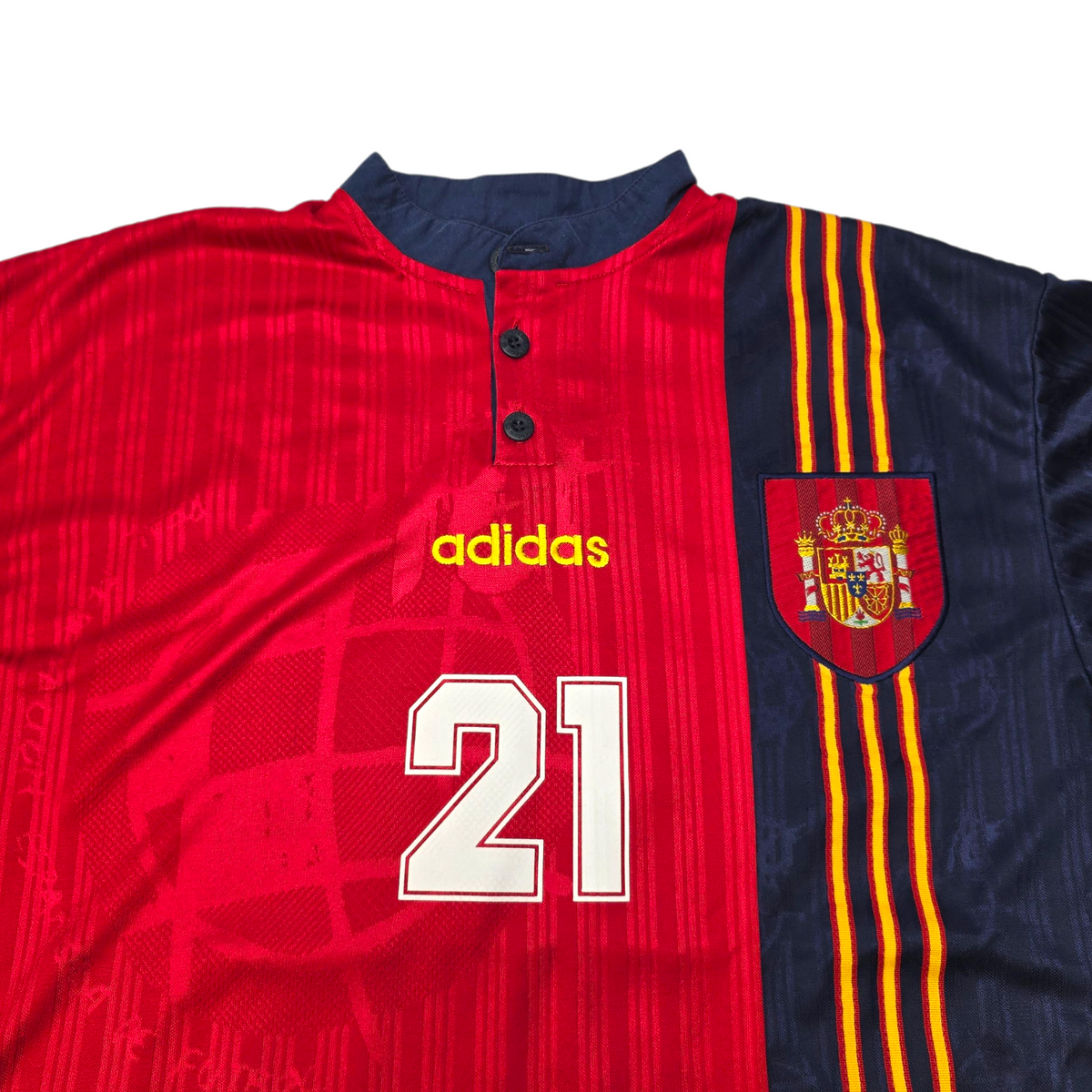 1996/98 Spain Home Football Shirt (XL) Adidas #21 Luis Enrique