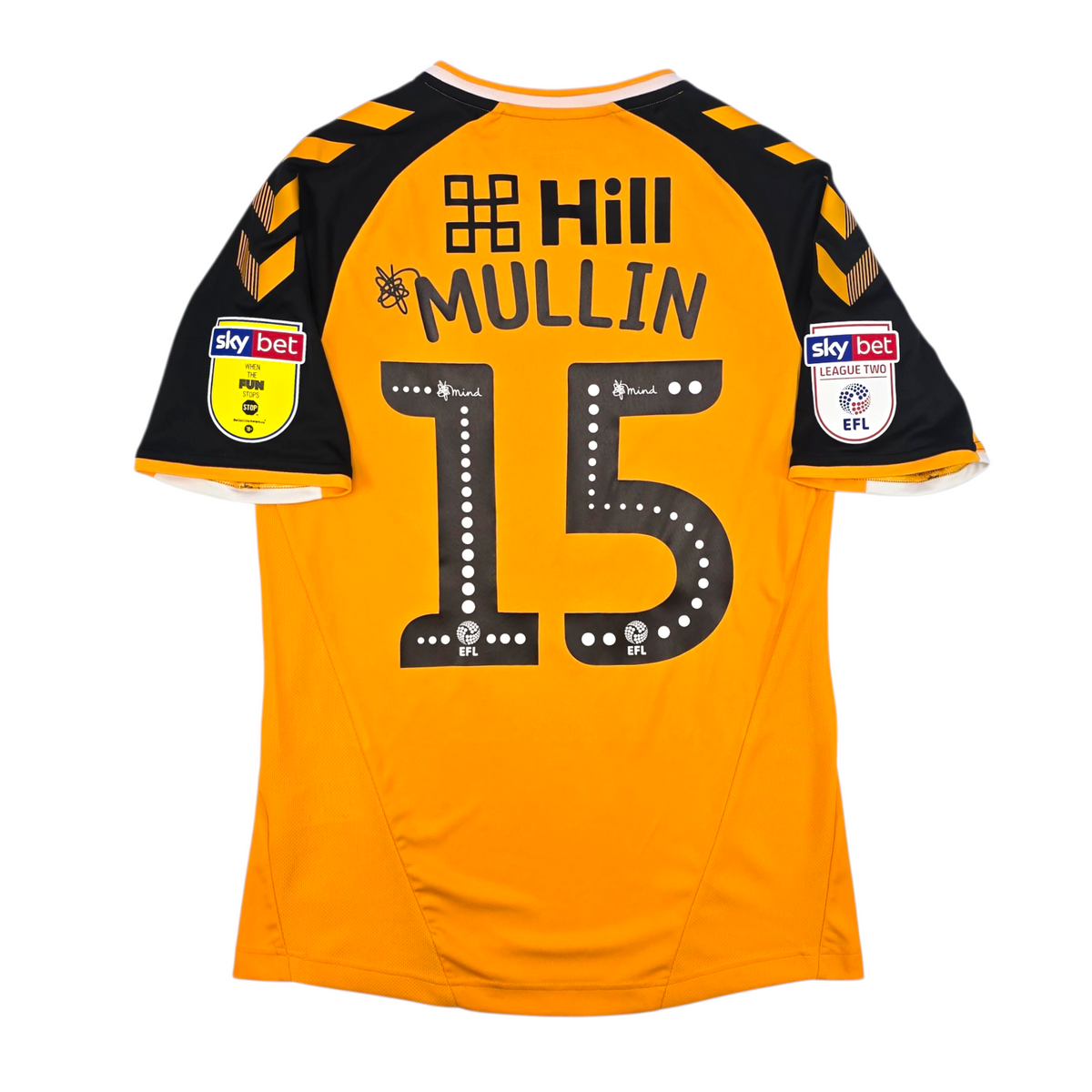 2019/20 Cambridge United Home Football Shirt (S) Hummel #15 Mullin