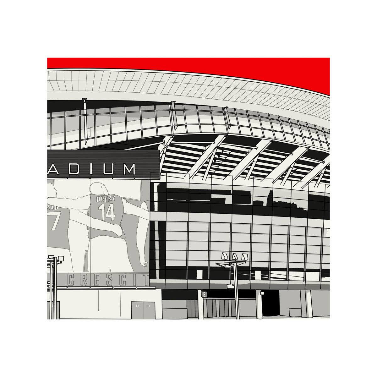 Arsenal Football Artwork - Emirates Stadium - Football Finery - FF203116