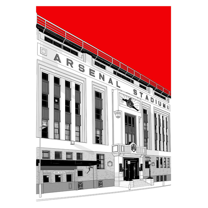 Arsenal Football Artwork - Highbury Stadium - Football Finery - FF203126