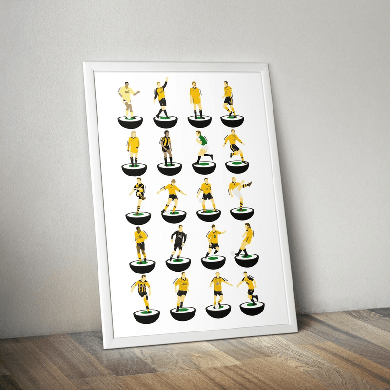 Cambridge United Legends Subbuteo Print - Football Finery - CUFC_Subbuteo_ART_A3