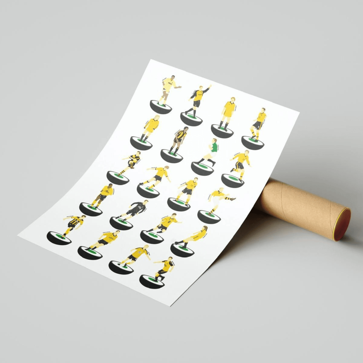 Cambridge United Legends Subbuteo Print - Football Finery - CUFC_Subbuteo_ART_A3