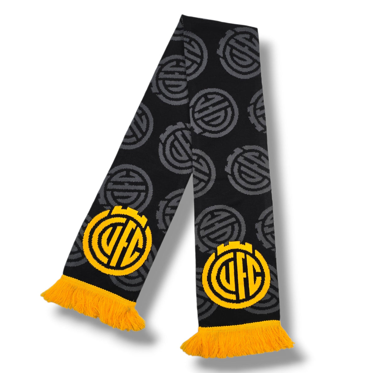 Cambridge United Scarf | Black MultiCrest - Football Finery - UFC_SCARCF_BLACK_MULTICREST