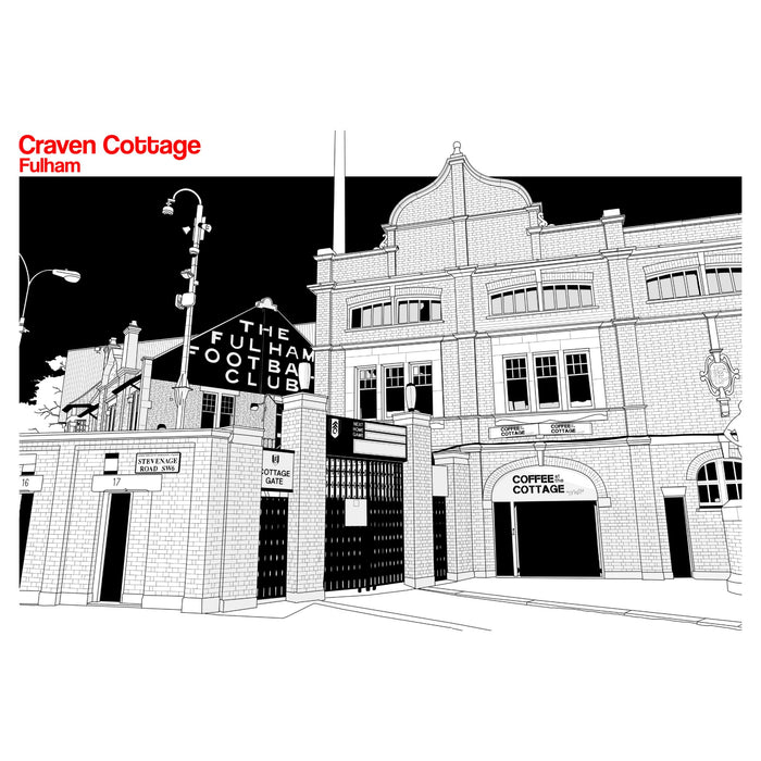 Fulham Football Artwork - Craven Cottage - Football Finery - FF203125