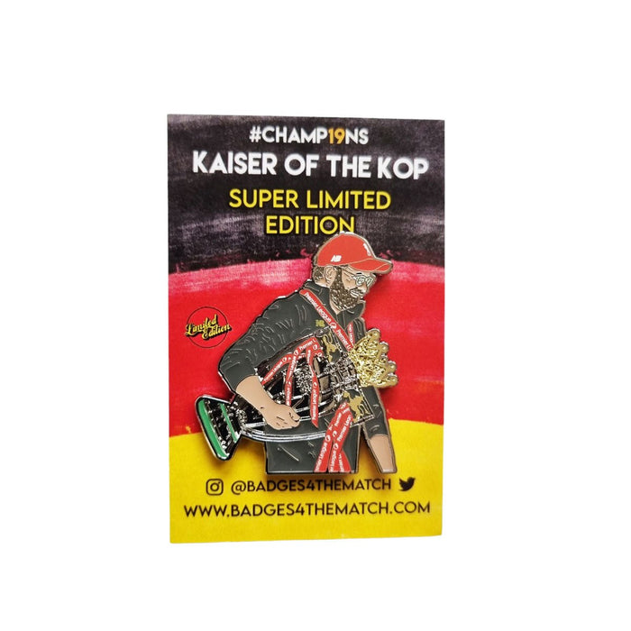 Jurgen Klopp - Kaiser of the Kop Champions Liverpool Football Icon Pin Badge - Football Finery - FF203152