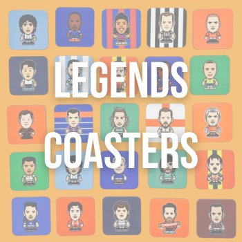 Football Finery Vintage Football Legends Coasters (Football Merch Collection)