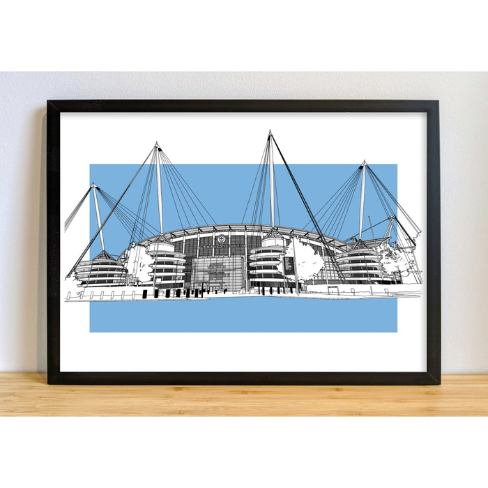 Manchester City Football Artwork - The Etihad - Football Finery - FF203122