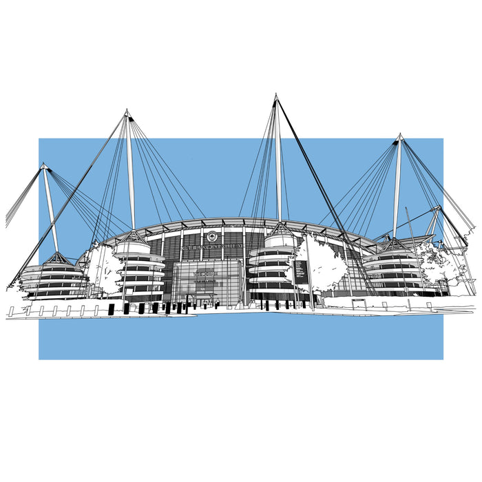 Manchester City Football Artwork - The Etihad - Football Finery - FF203122