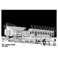 Newcastle United Football Artwork - St James Park - Football Finery - FF203120