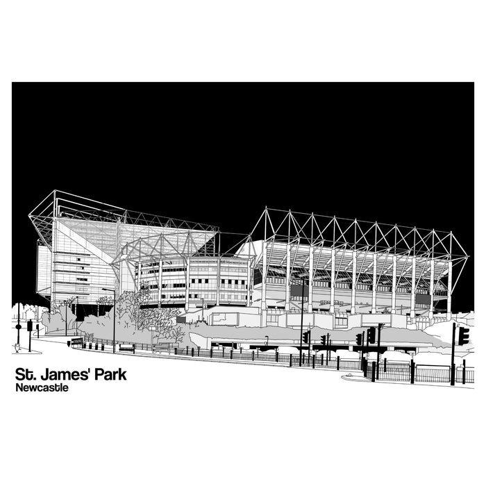 Newcastle United Football Artwork - St James Park - Football Finery - FF203120