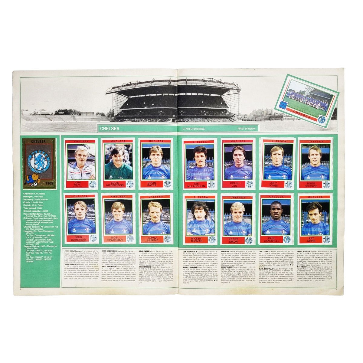 Panini 1985 Sticker Album English 1st Division & SPL (Complete) - Football Finery - FF202964