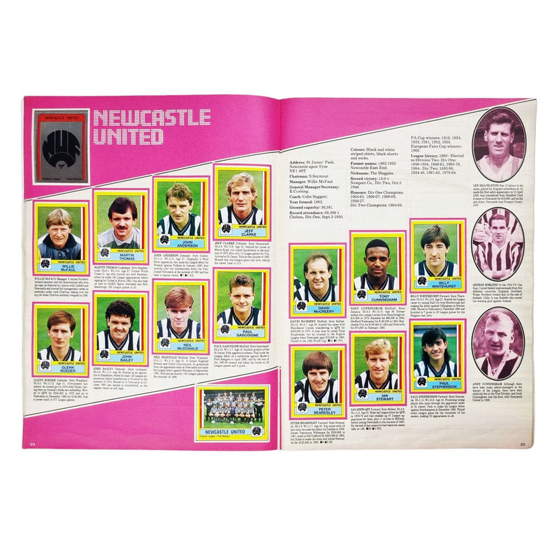 Panini 1987 Sticker Album English 1st Division & SPL (Complete) - Football Finery - FF202966