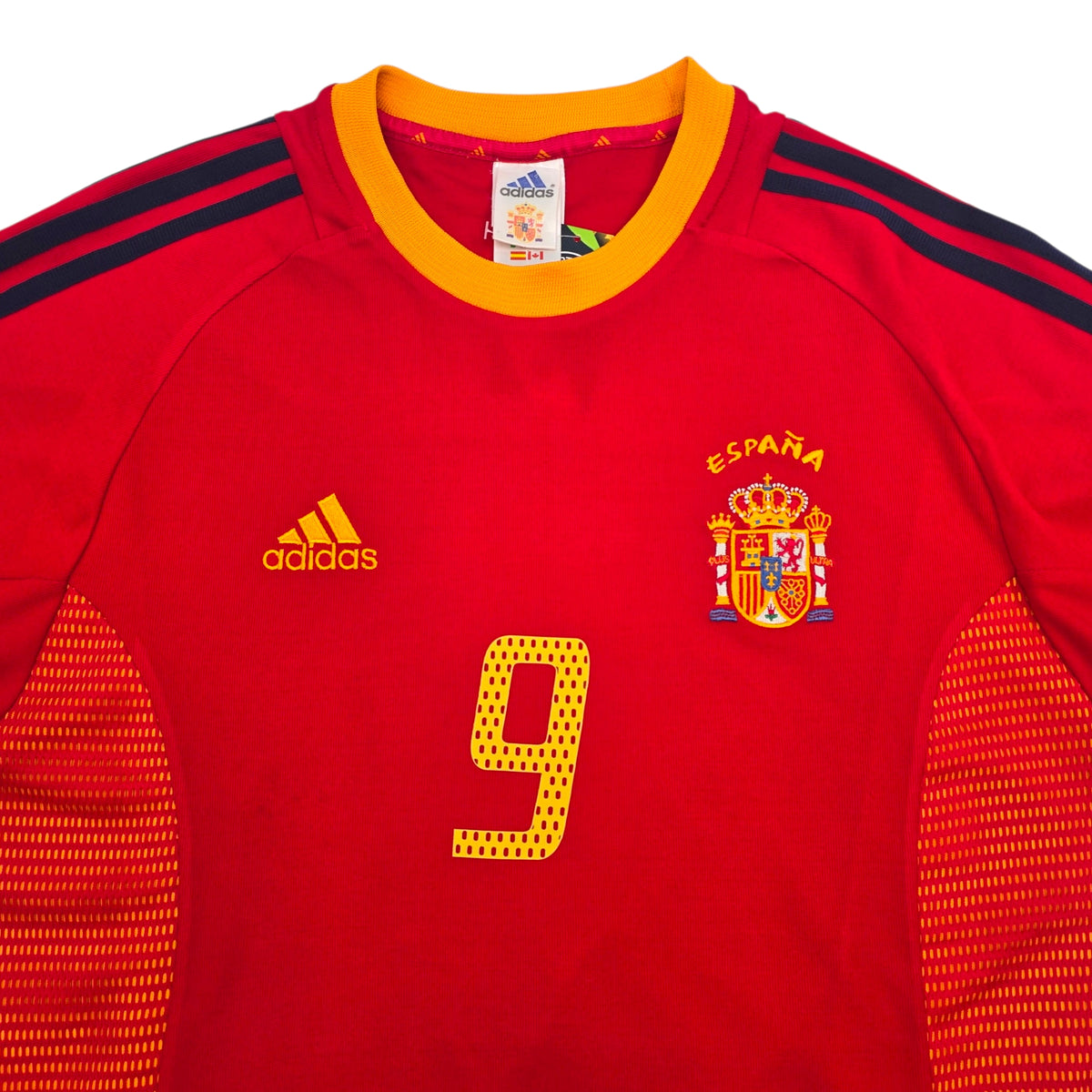 2002/04 Spain Home Football Shirt (L) Adidas #9 Morientes