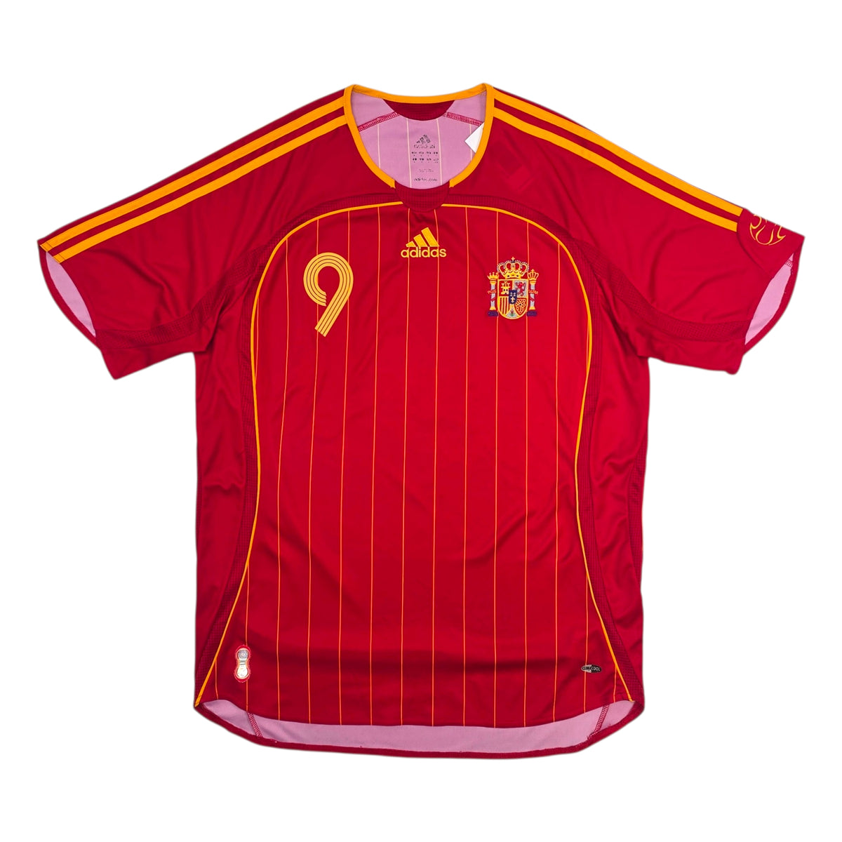 2006/08 Spain Home Football Shirt (M) Adidas #9 Torres