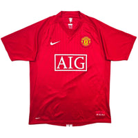 2007/09 Manchester United Home Football Shirt (M) Nike