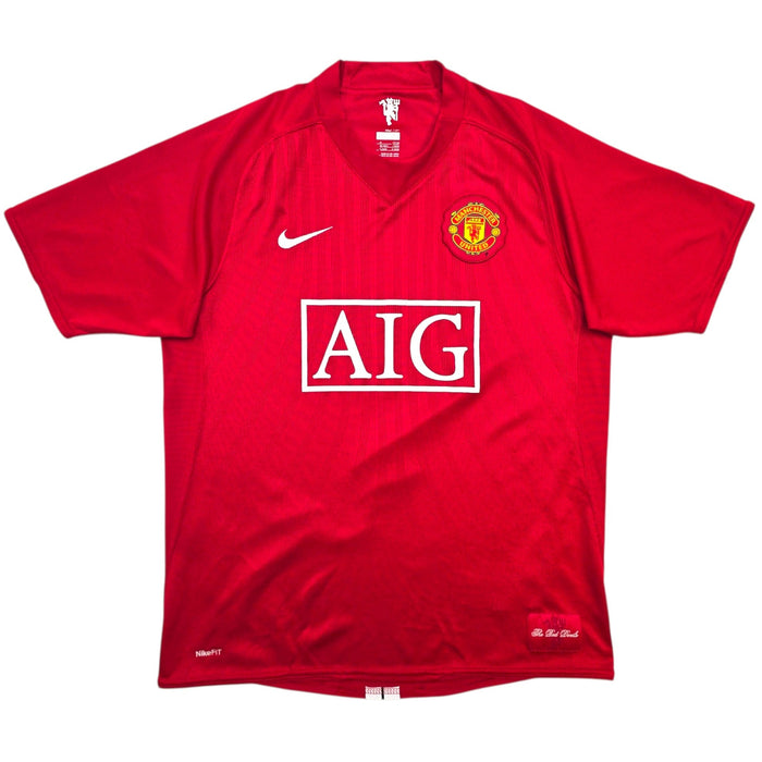 2007/09 Manchester United Home Football Shirt (M) Nike