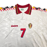 1992/94 Belgium Away Football Shirt (L) Diadora #7 Van Der Elst