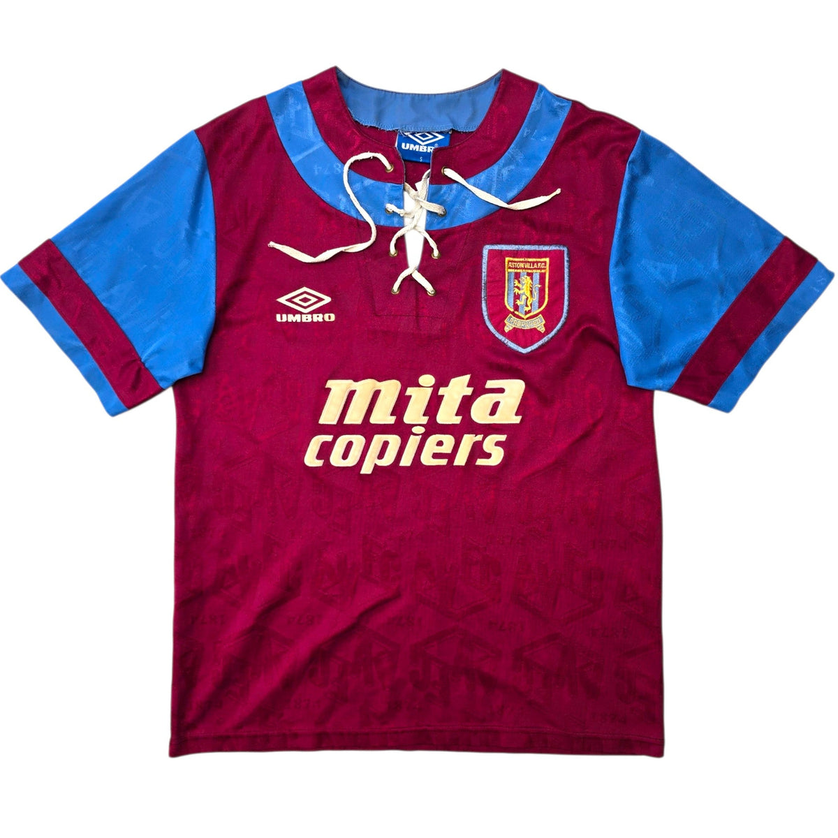 1992/93 Aston Villa Home Football Shirt (S) Umbro