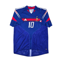 2004/06 France Home Football Shirt (L) Adidas #10 Zidane