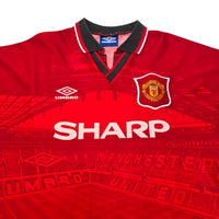 1994/96 Manchester United Home Football Shirt (L) Umbro #24 Beckham