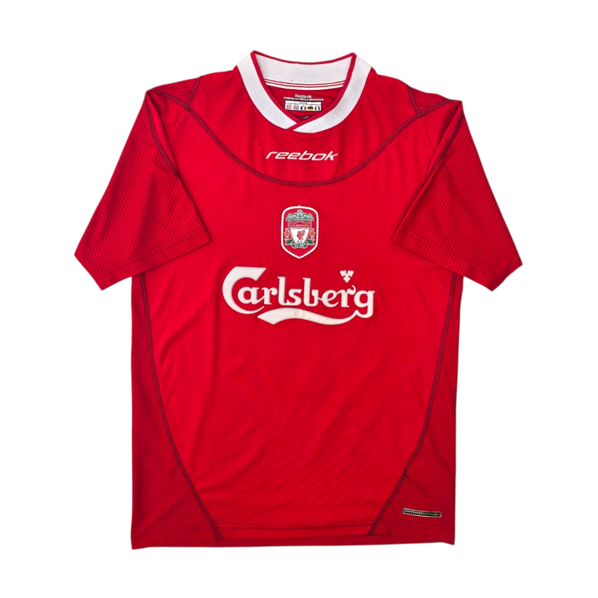 2002/04 Liverpool Home Football Shirt (S) Reebok #5 Baros