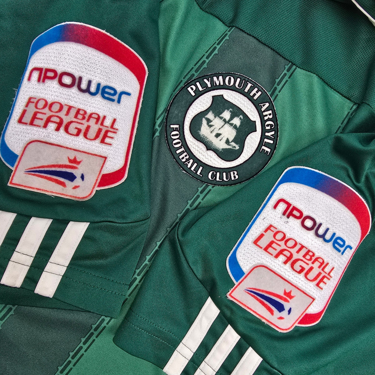2009/10 Plymouth Argyle Home Football Shirt (L) Adidas #3 Ngala
