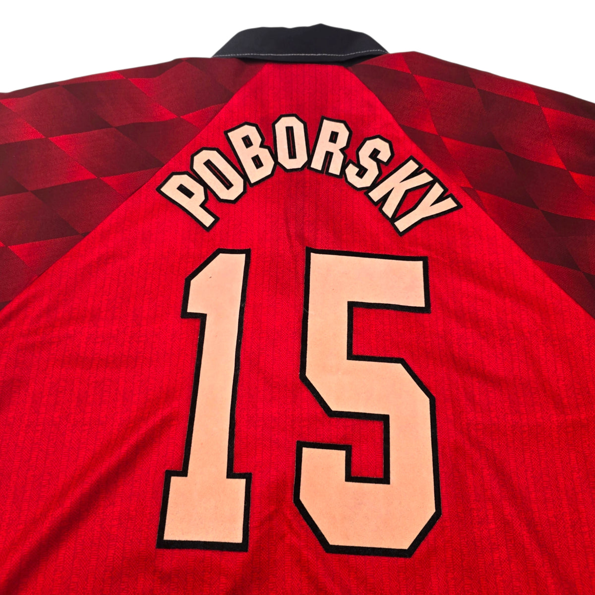 1996/98 Manchester United Home Football Shirt (M) Umbro #15 Poborsky