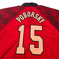 1996/98 Manchester United Home Football Shirt (M) Umbro #15 Poborsky