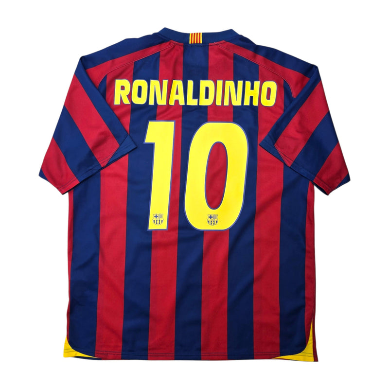 2005/06 Barcelona Home Football Shirt (L) Nike #10 Ronaldinho (Basic Version)