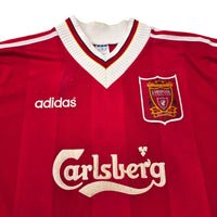 1995/96 Liverpool Home Football Shirt (L) Adidas #25 Ruddock