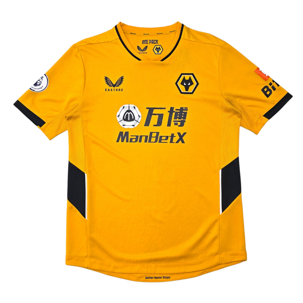 2021/22 Wolverhampton Wanderers Home Football Shirt (M) Castore #7 Neto