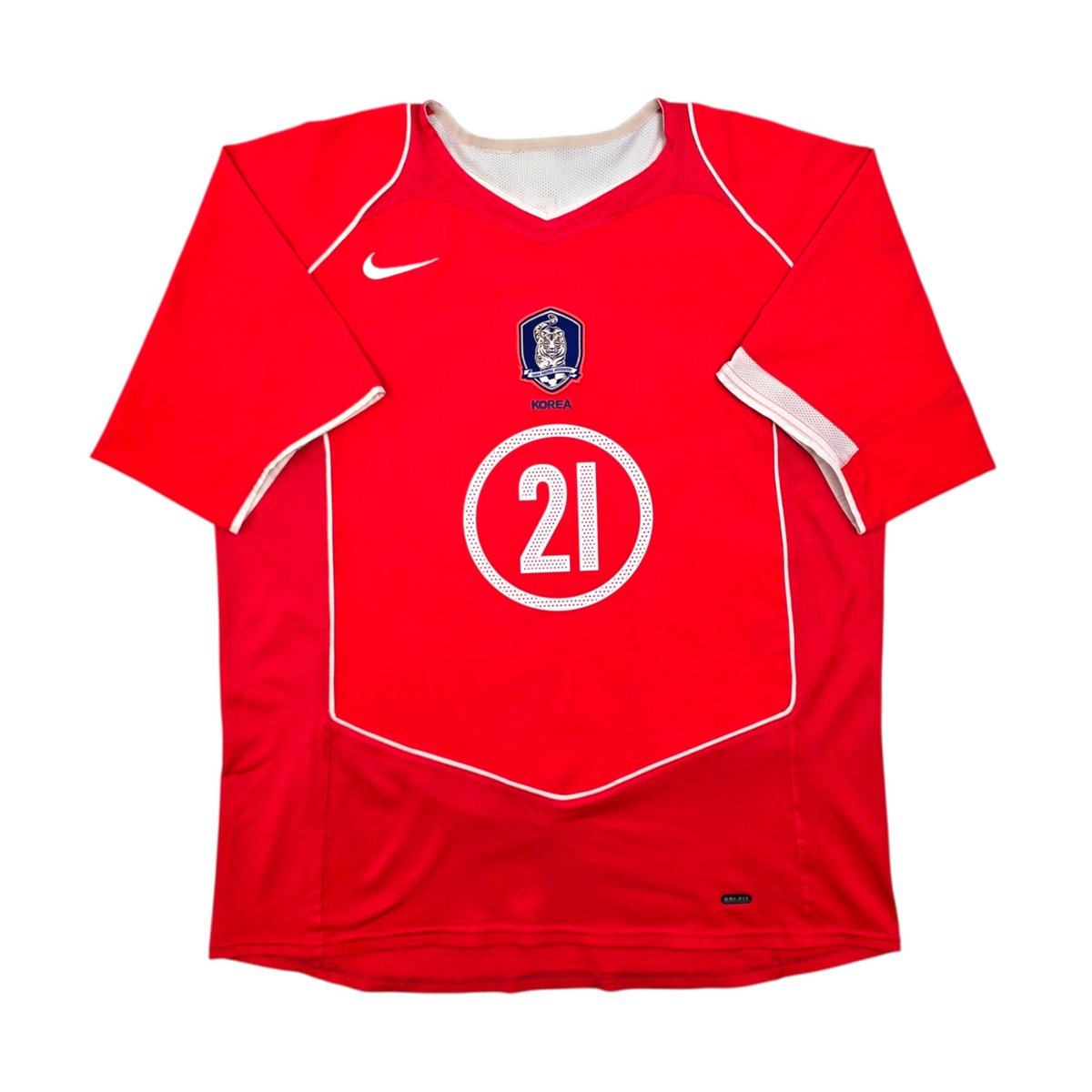 2004/06 South Korea Home Football Shirt (M) Nike #21 JS Park