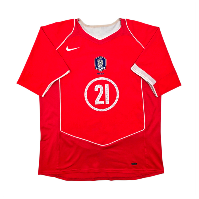 2004/06 South Korea Home Football Shirt (M) Nike #21 JS Park