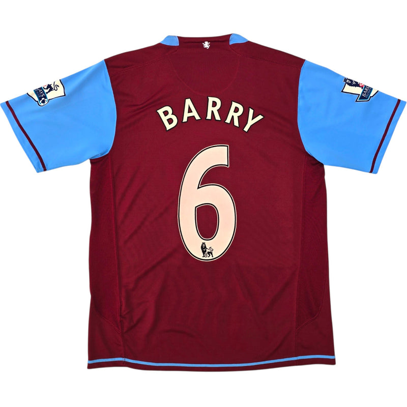 2007/08 Aston Villa Home Football Shirt (M) Nike #6 Barry